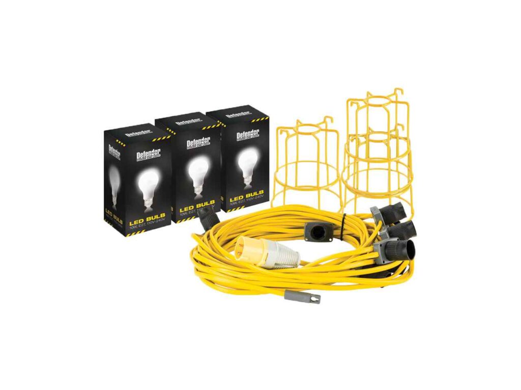 Defender 22m ES LED Festoon Kit (GLS Style Bulb) 110V 16A Generators