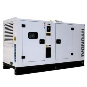 White Hyundai DHY45KSE 3-phase Diesel Generator.