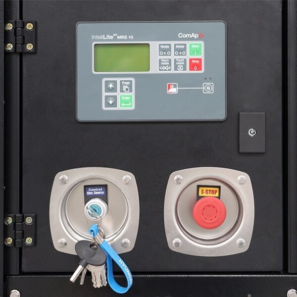 Close up of Hyundai DHY22KSEm Diesel Generator panel.