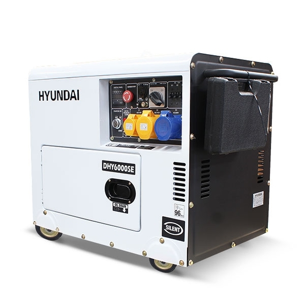 White and black DHY6000SE diesel generator by hyundai.