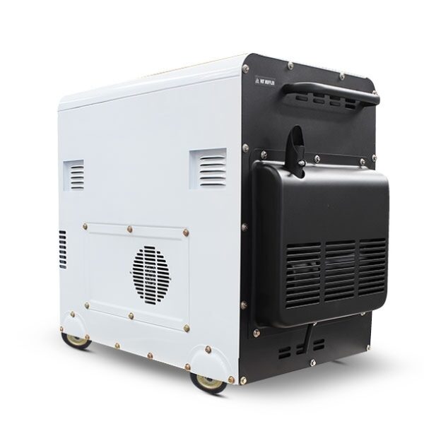 Back end view of Hyundai DHY8000SELR Diesel Generator.
