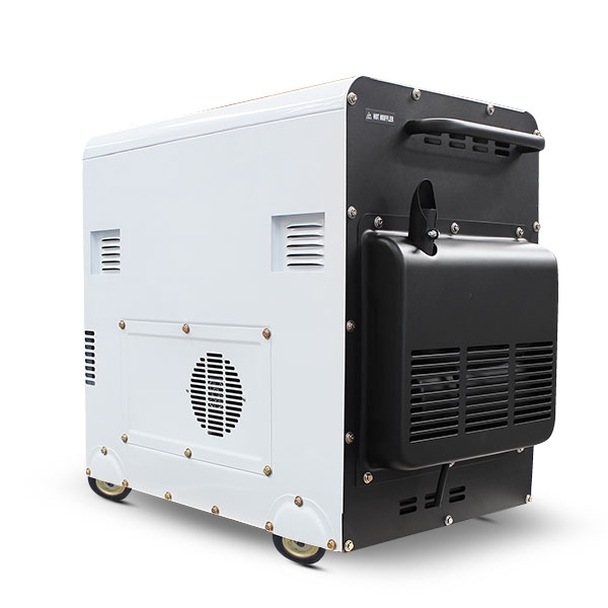 Back end view of Hyundai DHY8000SELR Diesel Generator.