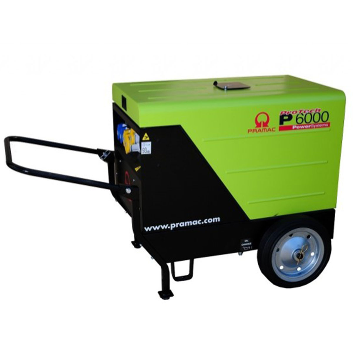  P6000 Electric Start Silent Diesel Generator inc. Wheel Kit .