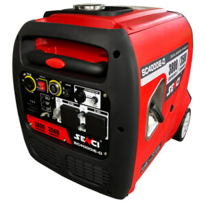 Red and black Senci SC4000iE-0 inverter suitcase generator.