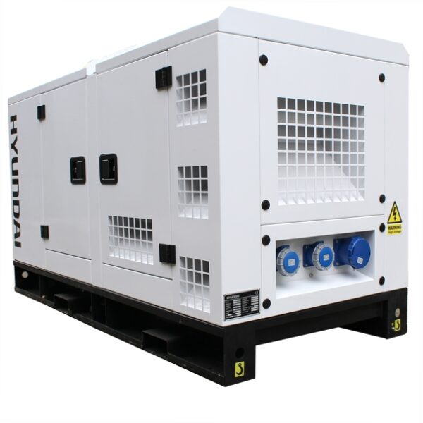2 sides of the White Hyundai DHY18KSEm Diesel Generator.