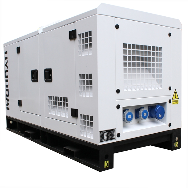2 sides of the White Hyundai DHY18KSEm Diesel Generator.