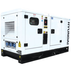 White Hyundai DHY22KSE 3-phase Diesel Generator.