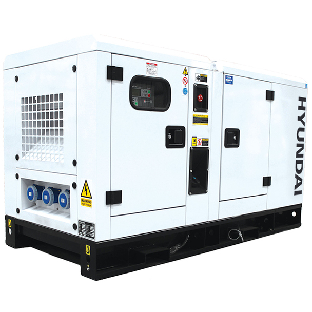 White Hyundai DHY22KSE 3-phase Diesel Generator.