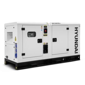 White Hyundai DHY28KSEm Diesel Generator.