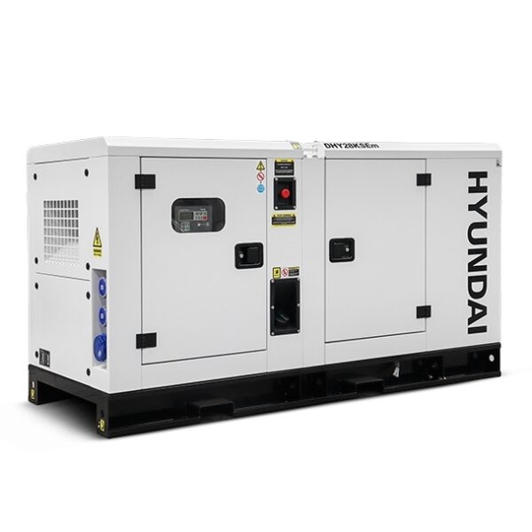 White Hyundai DHY28KSEm Diesel Generator.