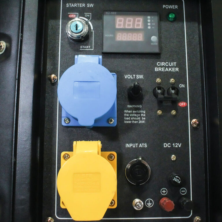 black Warrior LDG6500SV Silent Diesel Generator panel.