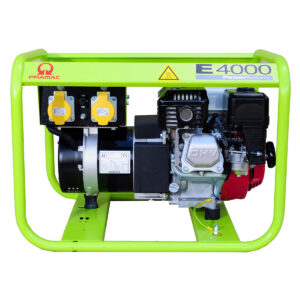 Green Pramac E4000 Petrol Generator.