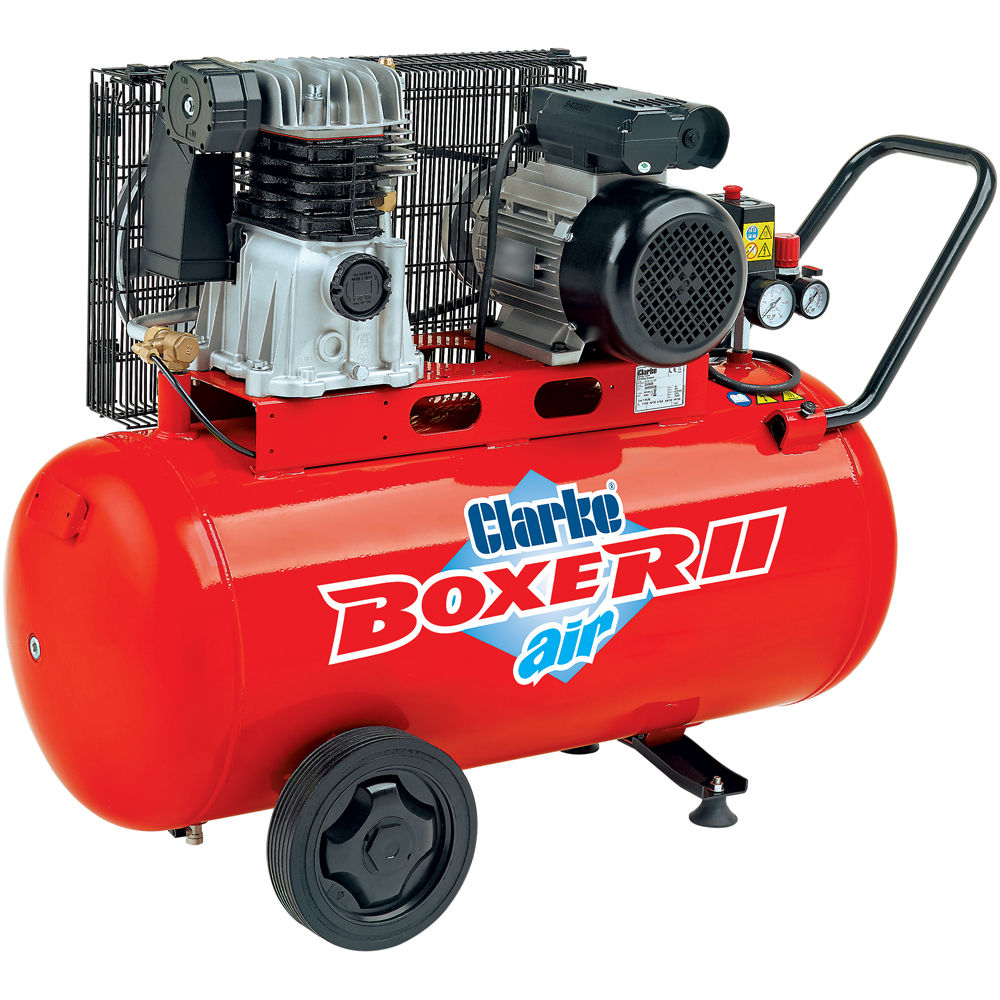 Clarke Boxer II 14-100P O-L 14cfm 100Litre 3HP Belt Driven Air Compressor (230V)