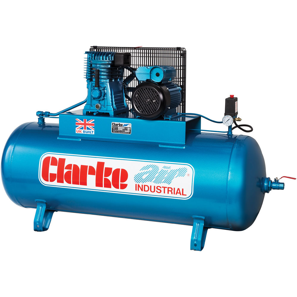 Clarke XE18/200 (OL) 18 CFM 200 Litre 4HP Industrial Air Compressor (230V)