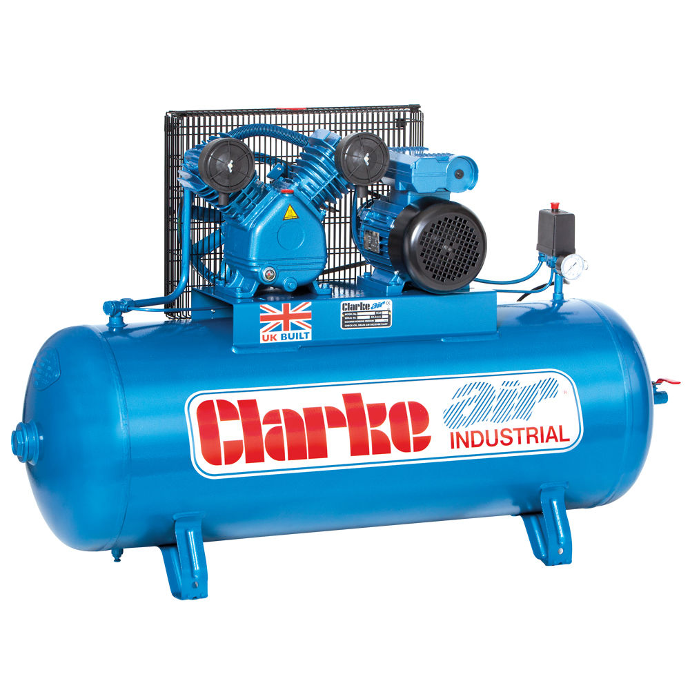 Clarke XEV16/150 (OL) 14 CFM 150 Litre 3HP Industrial Air Compressor (230V)