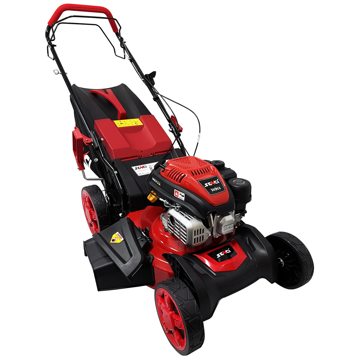 Senci-LMB19S57-149cc-482mm-Self-Propelled-Petrol-Lawnmower-side-angle