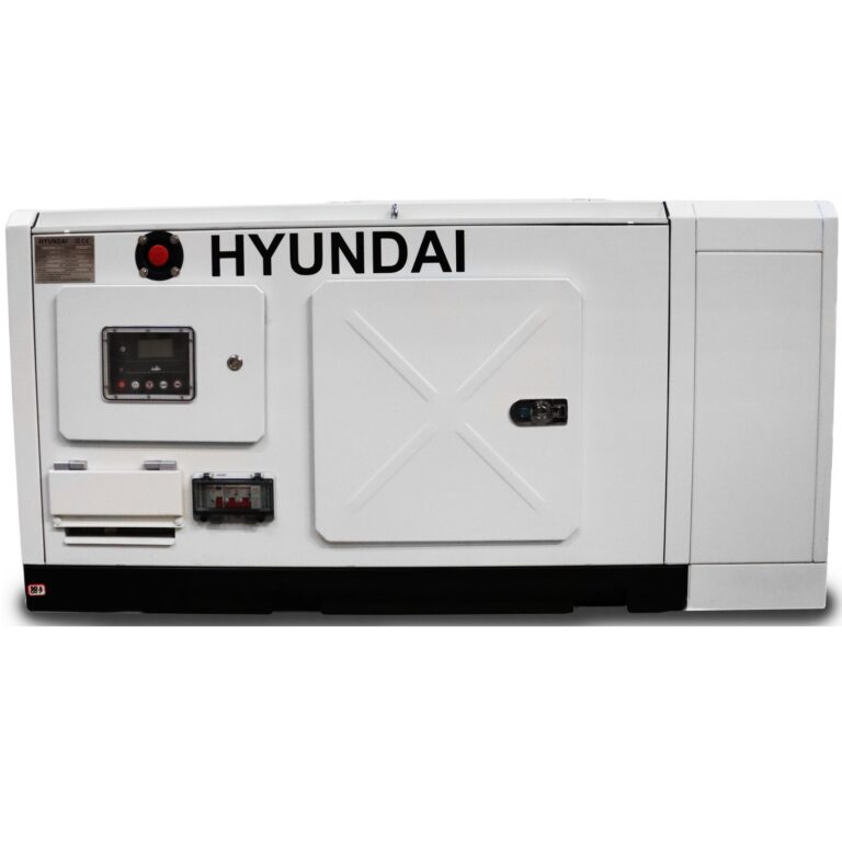 White Hyundai DHY18COM-1 Single Phase Diesel Generator.