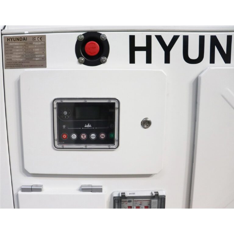 Close up of Hyundai DHY18COM-1 Single Phase Diesel Generator.