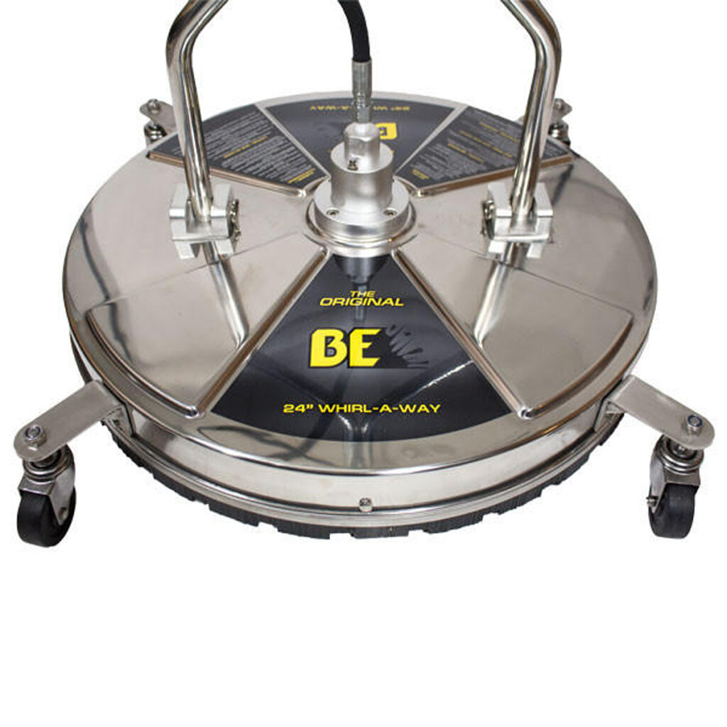 BE Whirlaway Pressure Washer Flat Surface Cleaner Attachment – 18, 20, 22 & 24 Inch Models, With Trigger Gun
