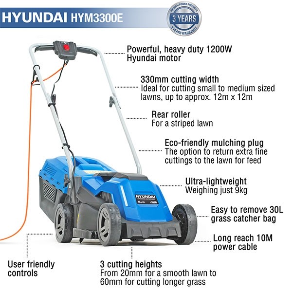 Hyundai-HYM3300E-Electric-1200W-230V-33cm-Rotary-Rear-Roller-Mulching-Lawnmower-hym3300e-features-600x600-1