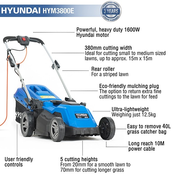 Hyundai-HYM3800E-Electric-1600W-230V-38cm-Rotary-Rear-Roller-Mulching-Lawnmower-hym3800e-features_2