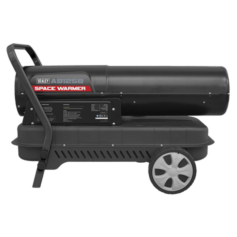 Sealey-AB1258-135000Btu-hr-Kerosene-Diesel-Space-Heater-with-Wheels-side-back