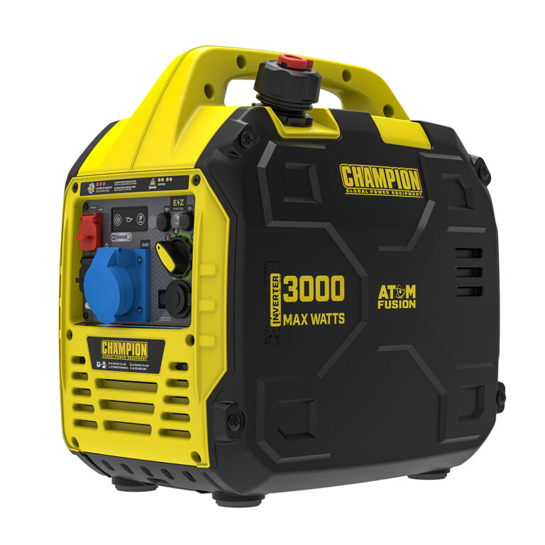 Side view angle of The Atom Fusion Champion 93001i Inverter Petrol Generator.