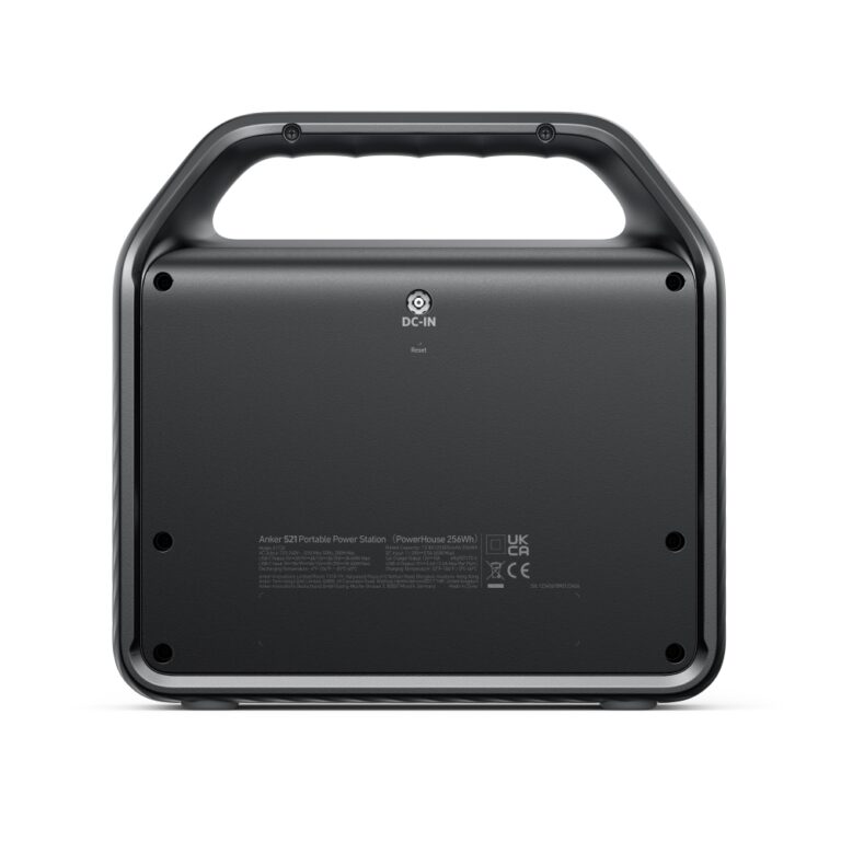 Right side view of the black Anker A1720211 Power House 521 Portable Power Station.
