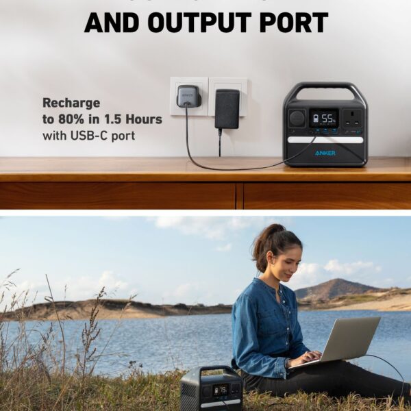 Infographic of USB-C input and output port.