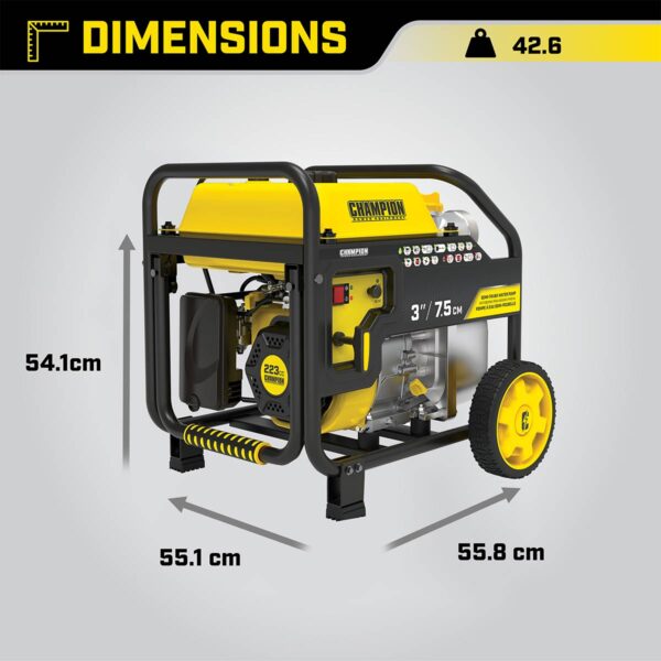 Champion-Petrol-Clean-Dirty-Water-Pump-3-Inch-Outlet-dimensions-of-product