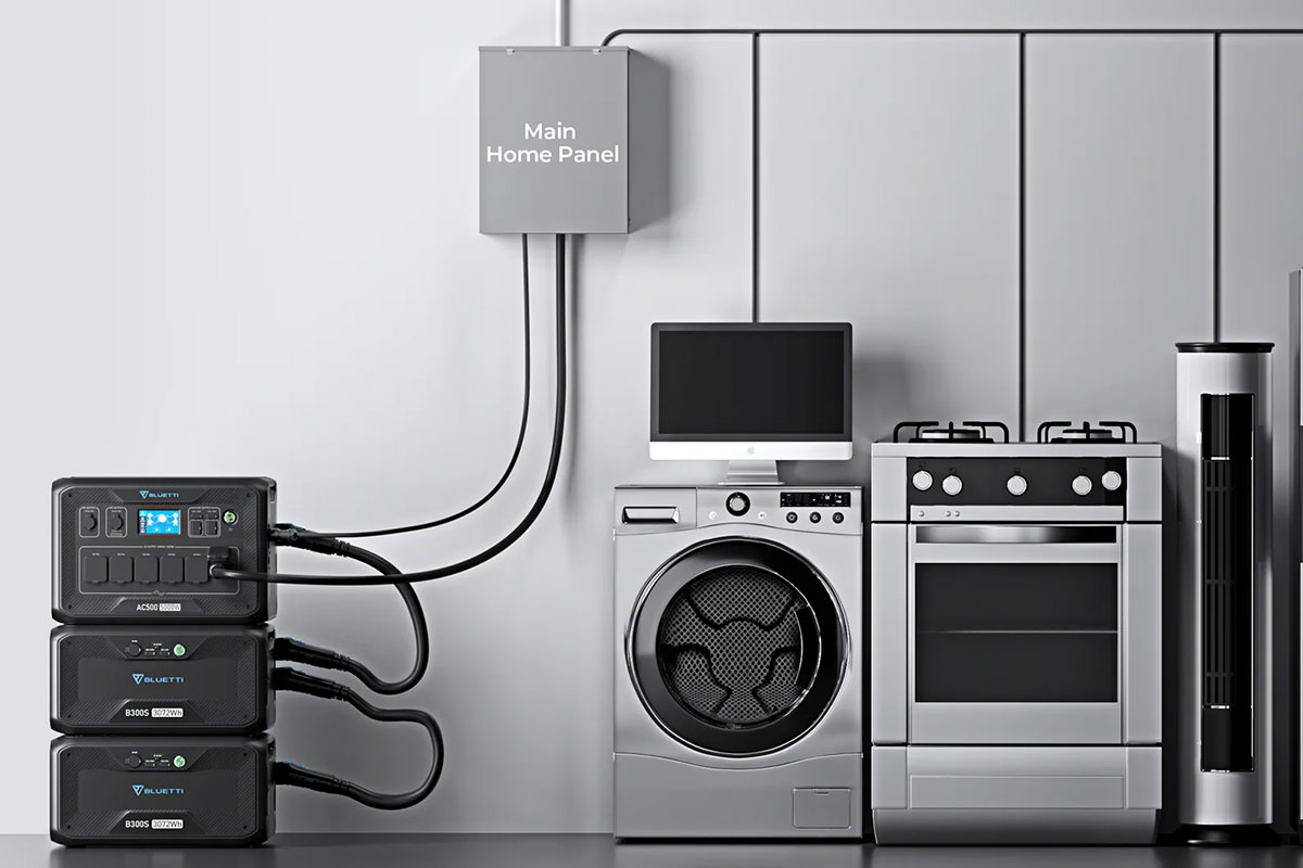 Bluetti power banks powering home machines.