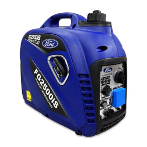 Front view of the blue Ford FG2500iS 2kW Petrol Inverter generator.