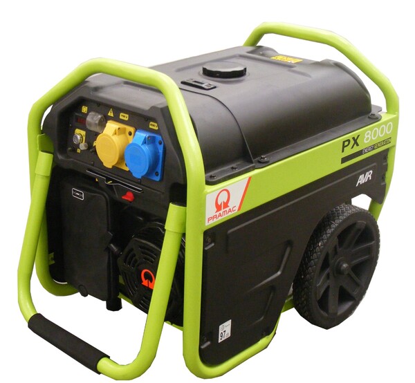 Front view of the pramac px8000 generator​.