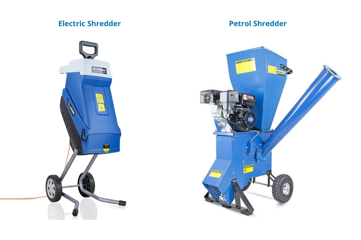 Image showing electric shredder and petrol shredder.