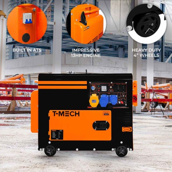 T-Mech-210314-Portable-Silent-Diesel-Generator-Single-Phase-front-view-data