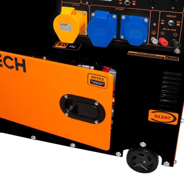 T-Mech-210314-Portable-Silent-Diesel-Generator-Single-Phase-panel-sockets