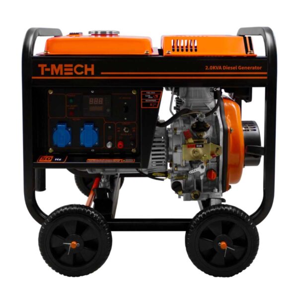 T-Mech-210410-Portable-Diesel-Generator-Open-Frame-Single-Phase-Front-View