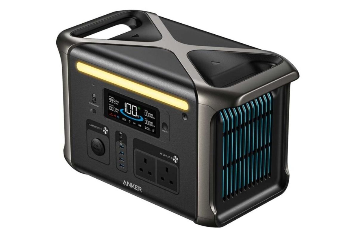 Black Anker generator with a screen and lighting bar.