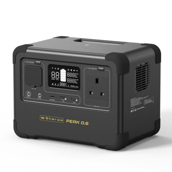 Sherpa-PEAK-600W-Portable-Power-Station-576Wh-Side-Angle-right-view-angle