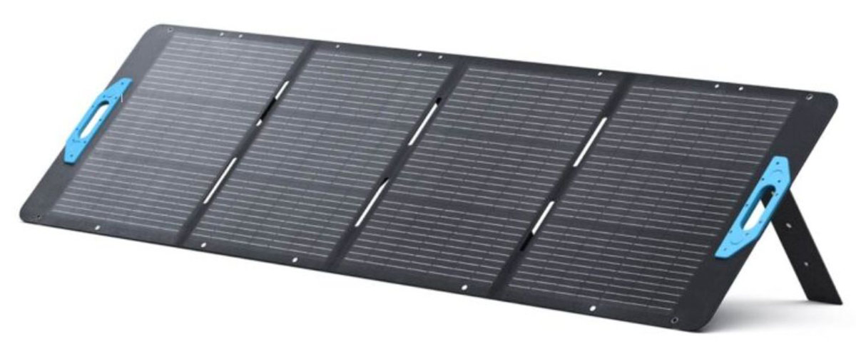 Front view of black solar panel.