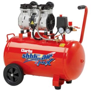 Clarke Shhh 50 Litre 1.5HP 7.0 CFM Low Noise Oil Free Air Compressor 230V